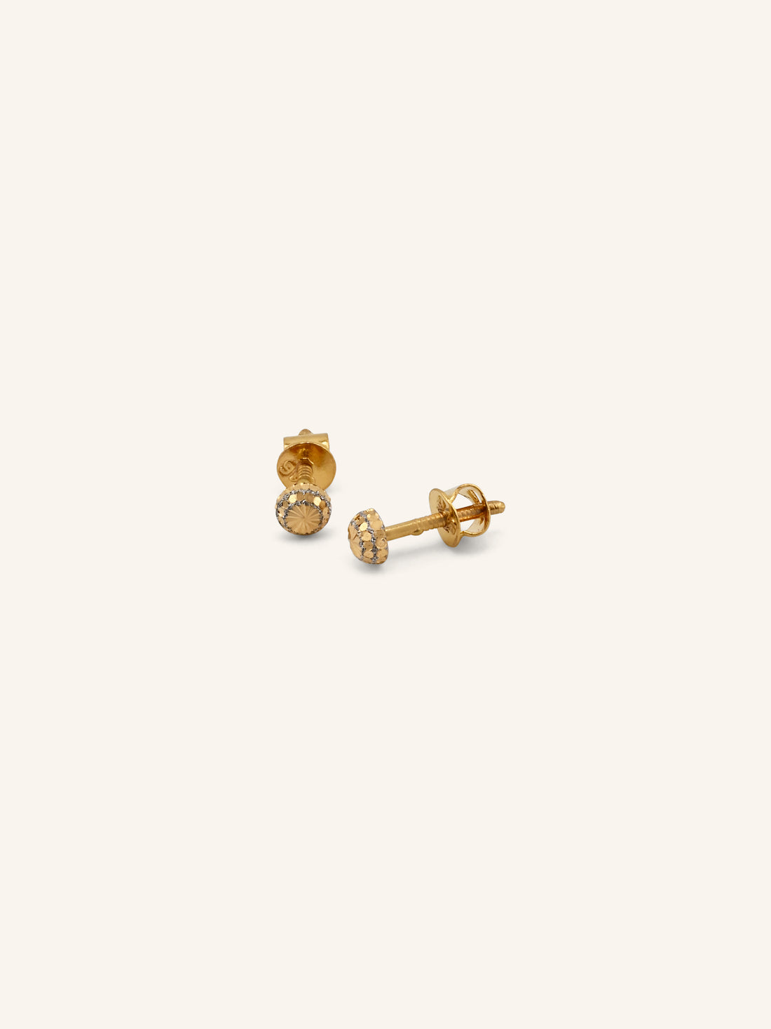 22ct Gold Two Tone Tops Earrings