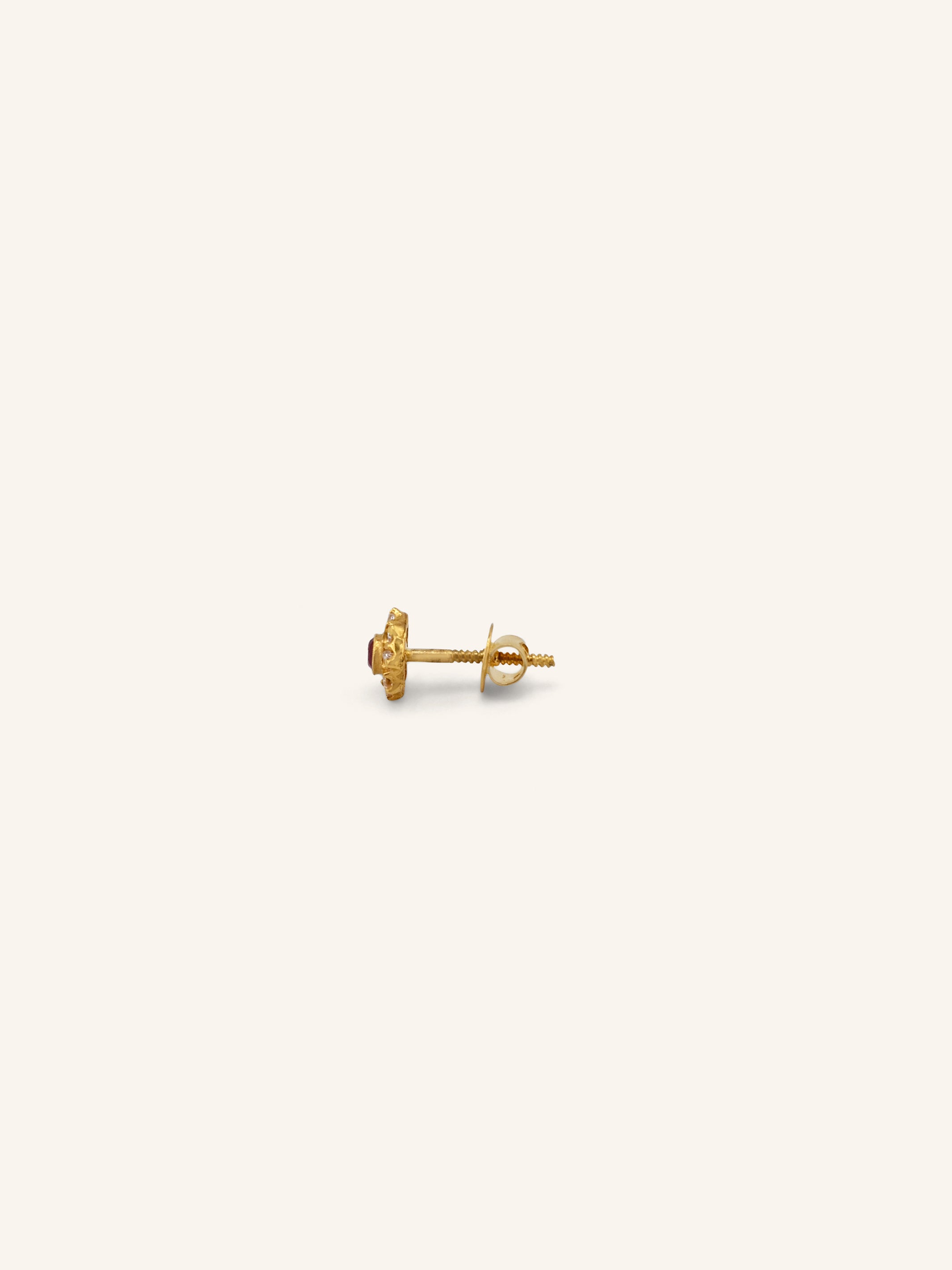 22ct Gold Pink CZ Stud Earrings