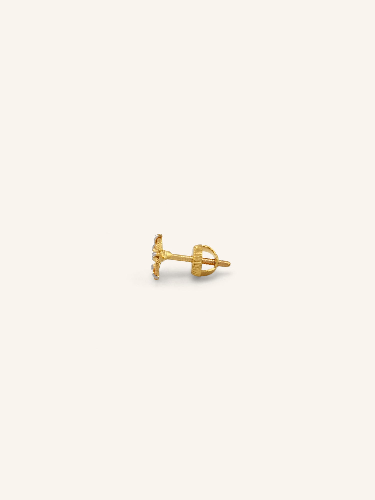 22ct Gold Two Tone Tops Earrings