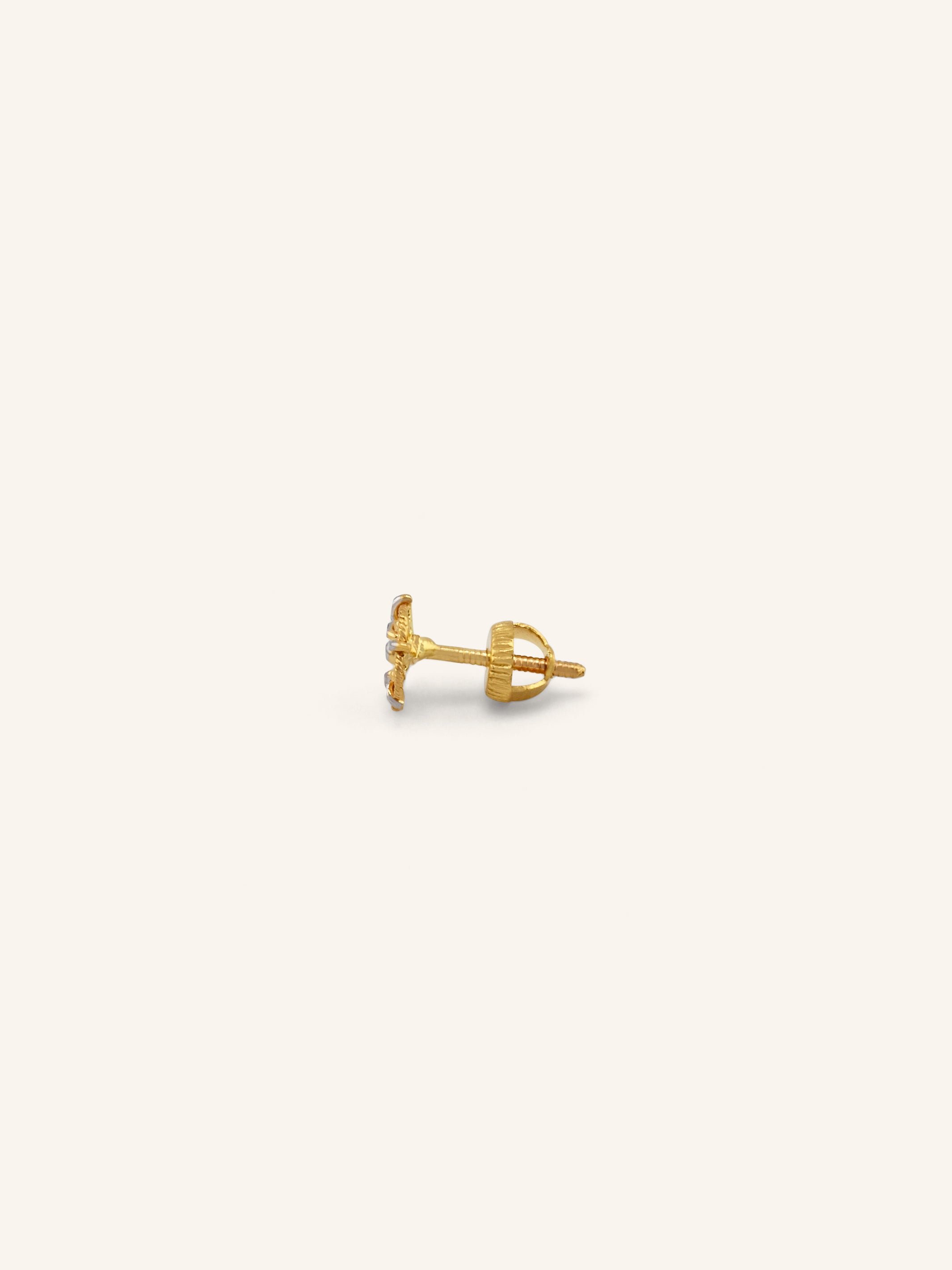 22ct Gold Two Tone Tops Earrings