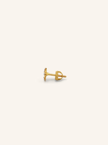 22ct Gold Two Tone Tops Earrings