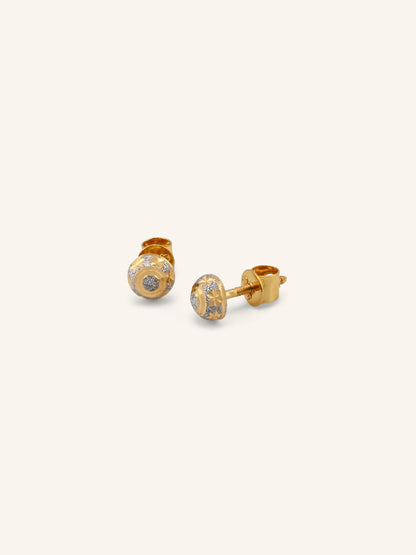 22ct Gold Two Tone Tops Earrings