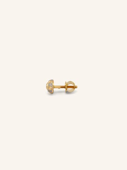 22ct Gold Two Tone Tops Earrings