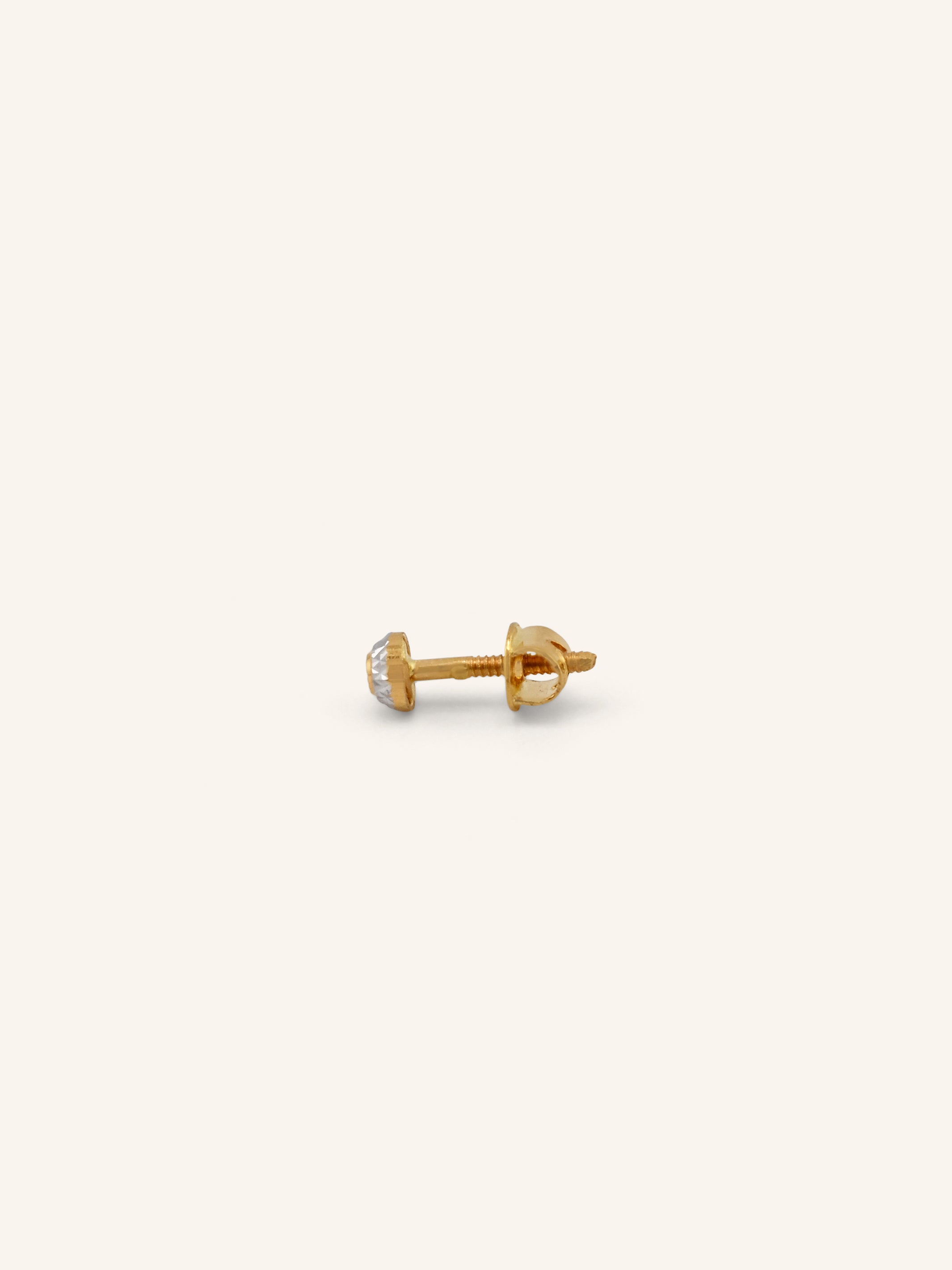 22ct Gold Two Tone Tops Earrings