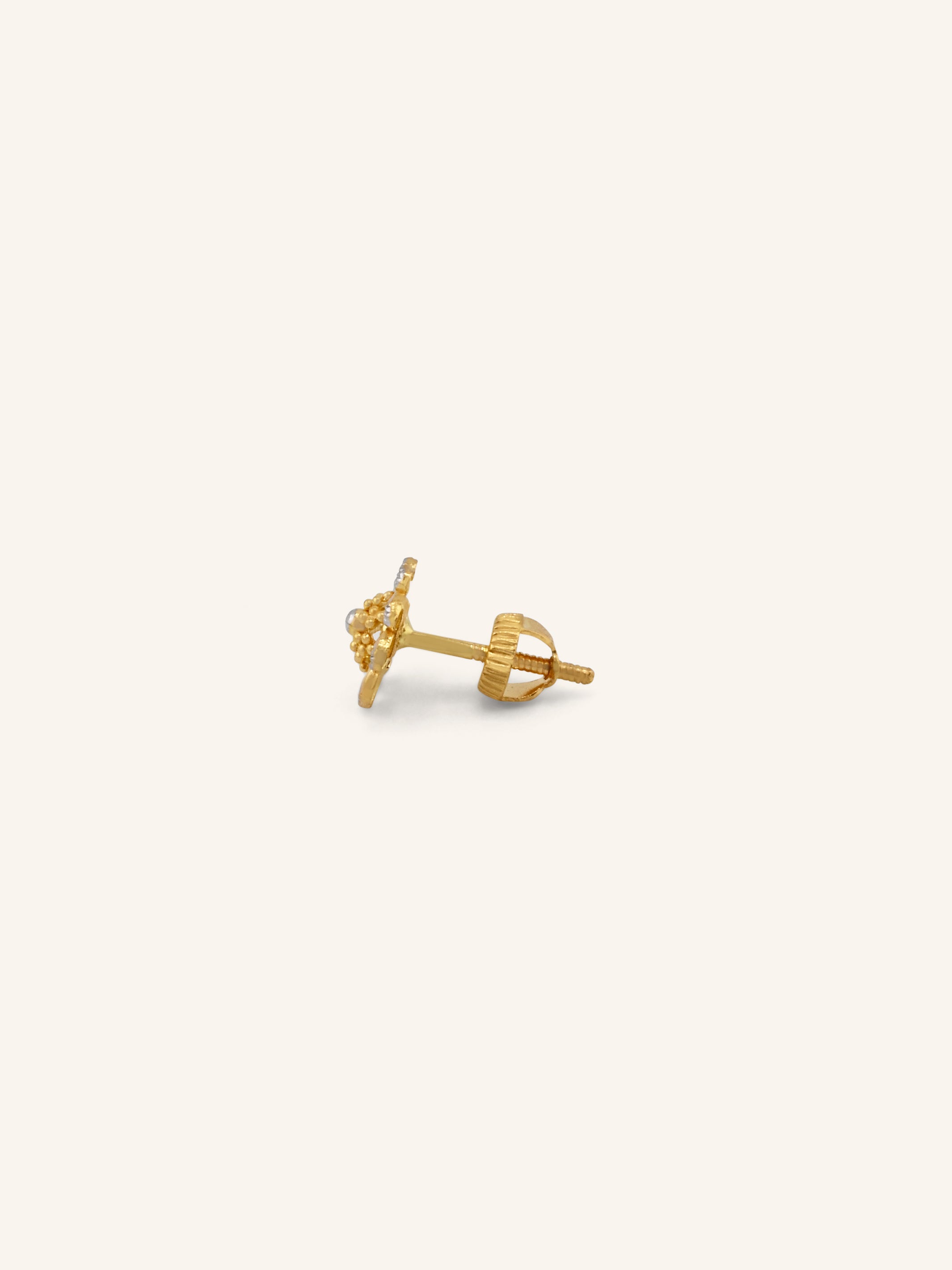22ct Gold Two Tone Tops Earrings