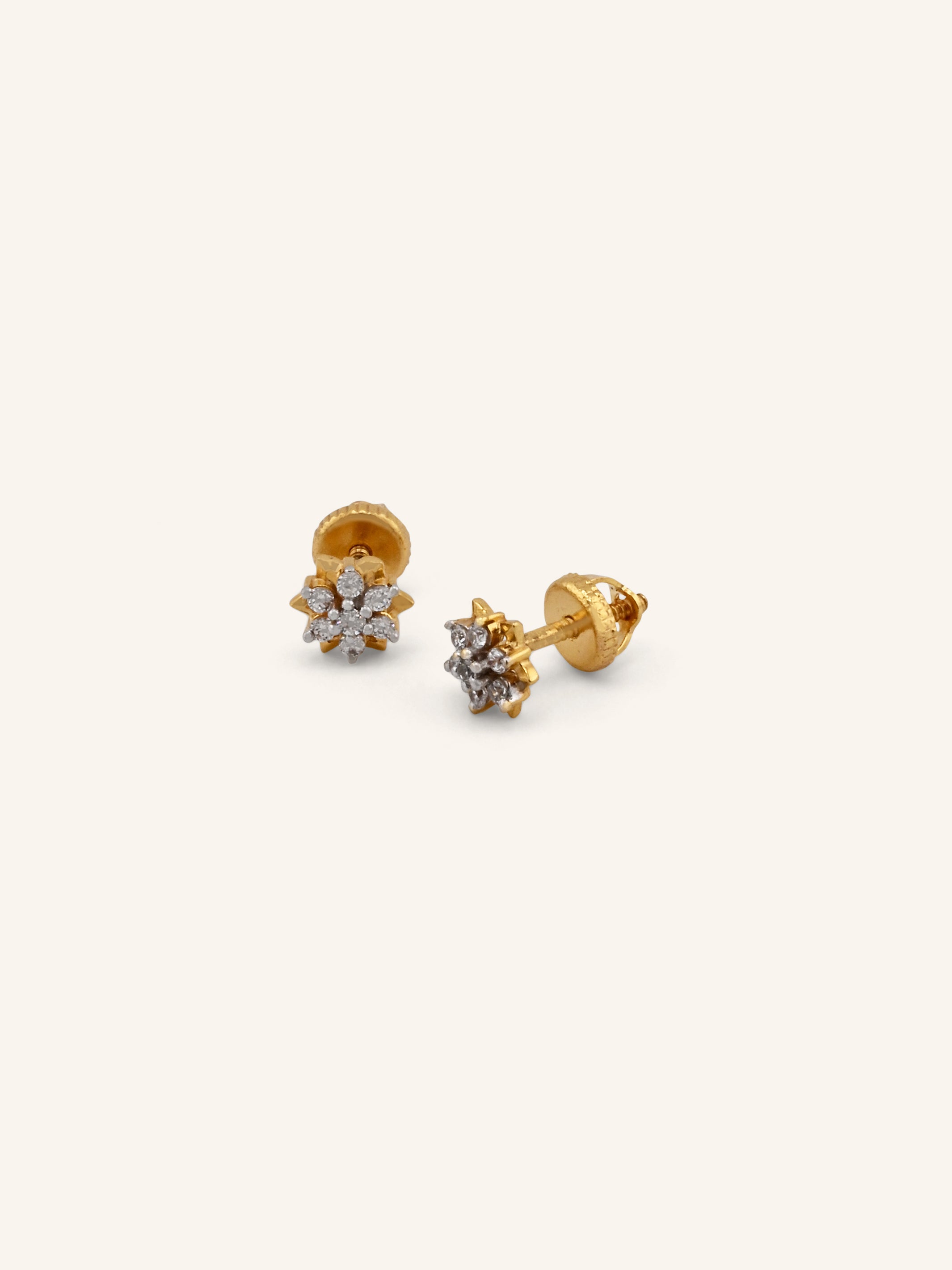 22ct Gold CZ Stud Earrings