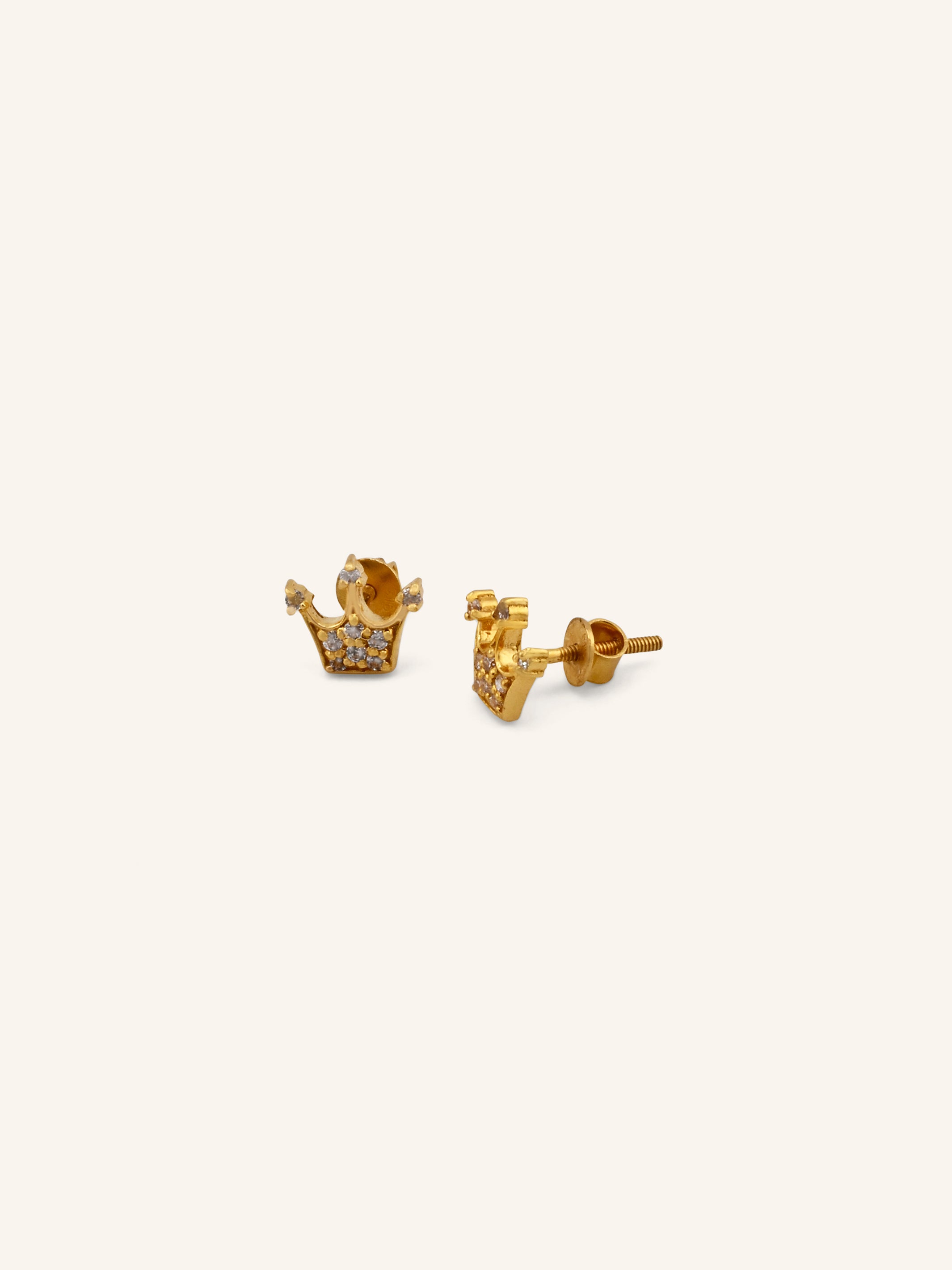 22ct Gold CZ Stud Earrings
