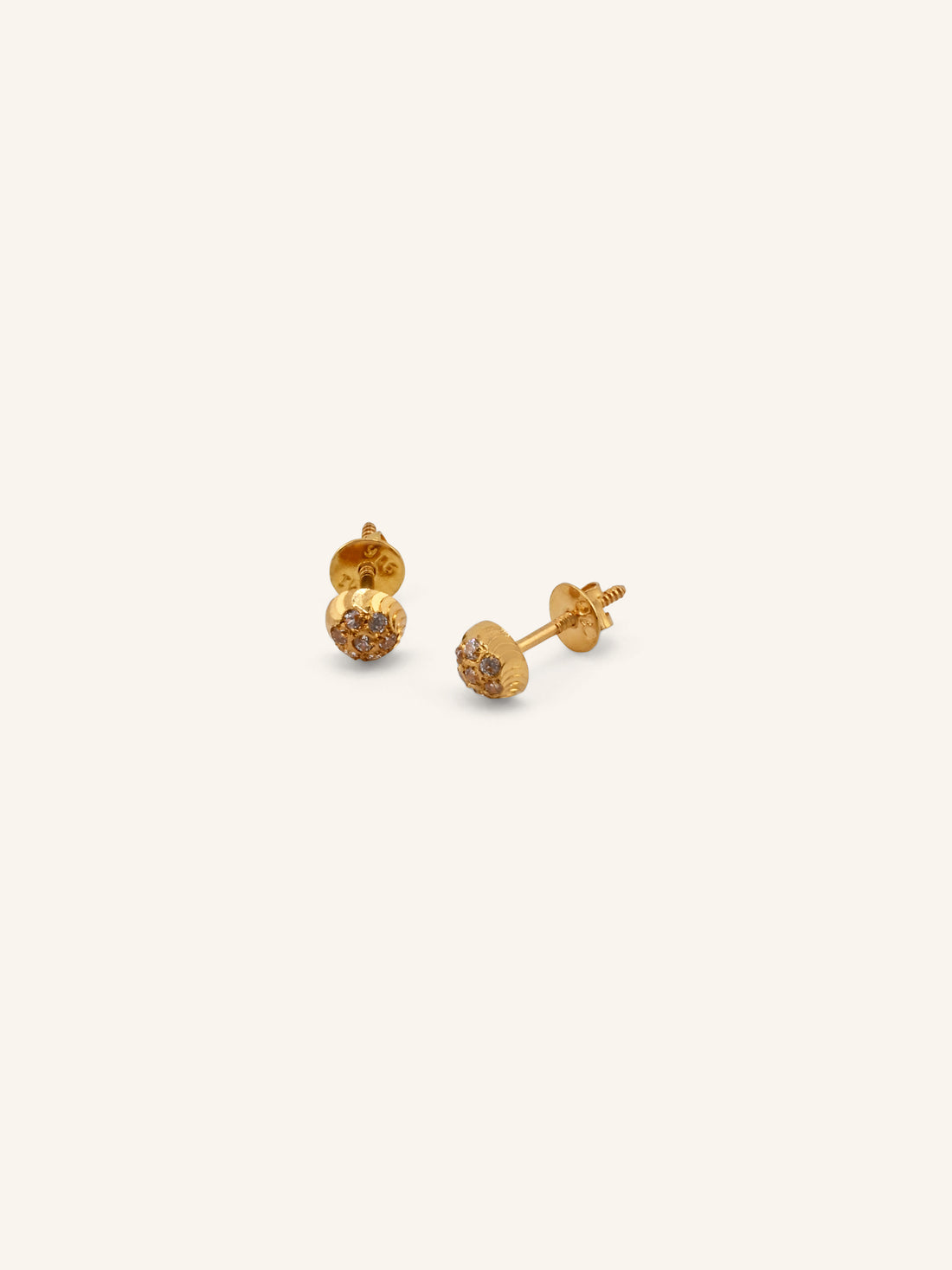 22ct Gold CZ Stud Earrings