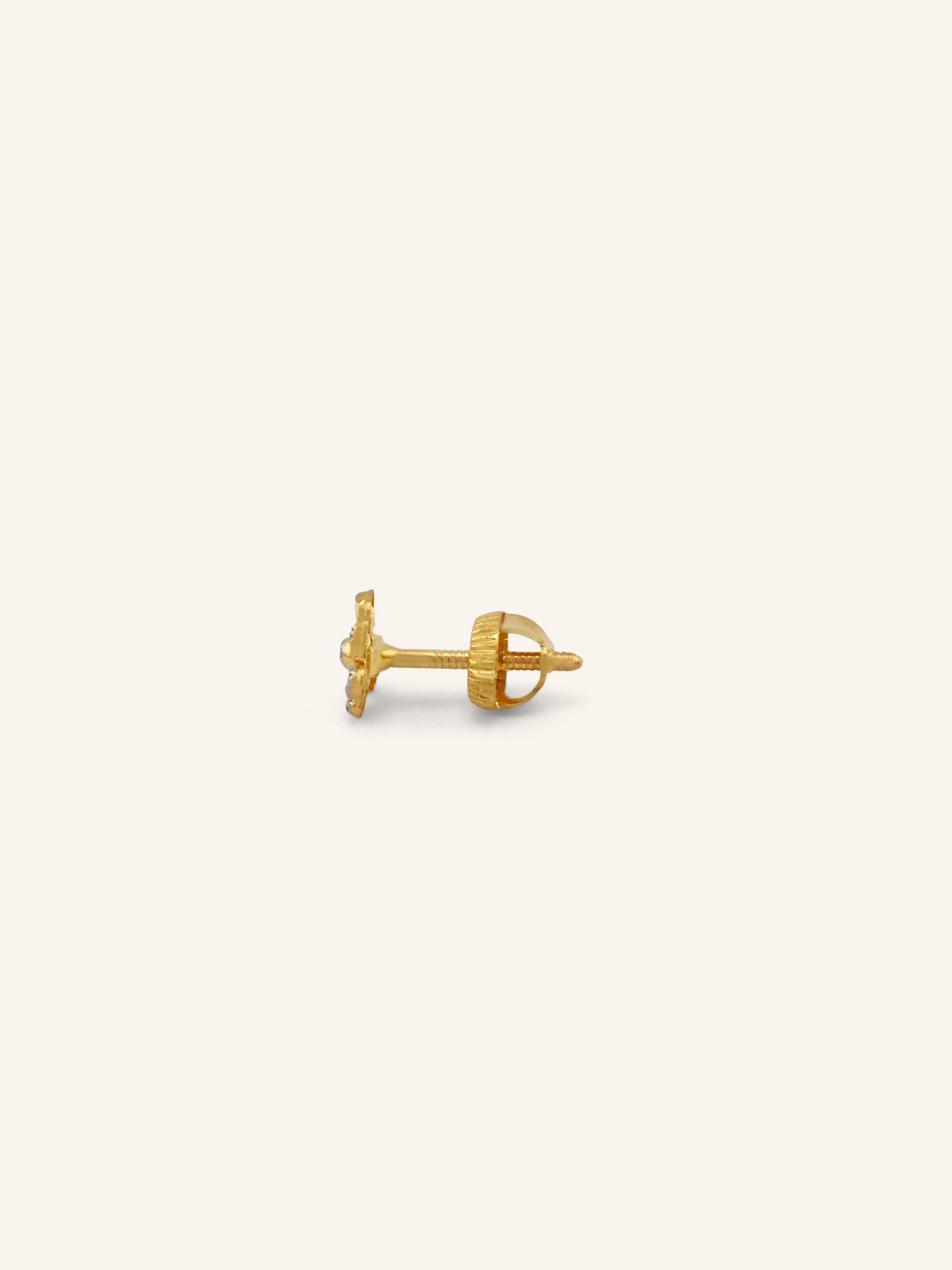 22ct Gold Two Tone Tops Earrings