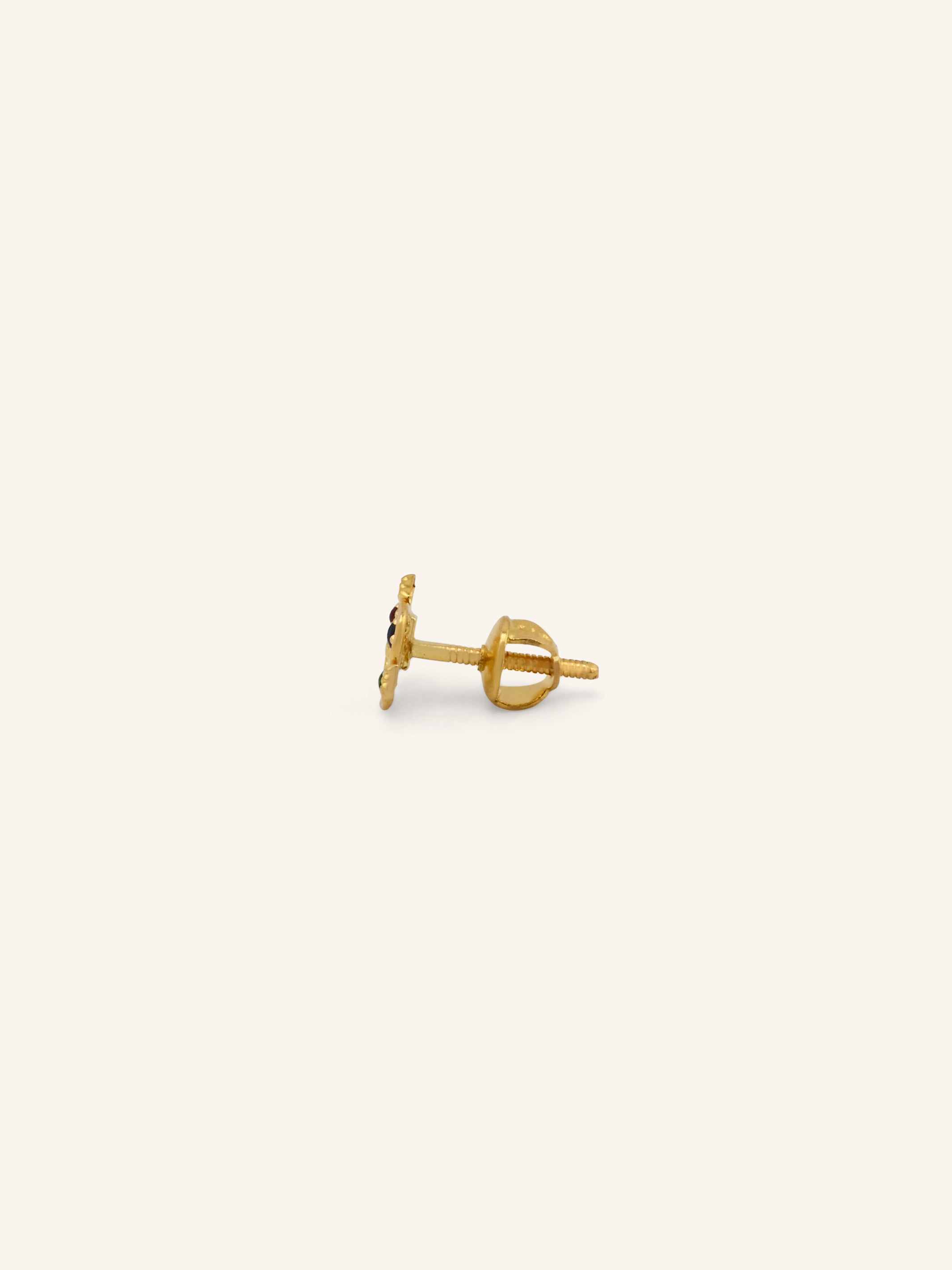 22ct Gold Meenakari Stud Earrings