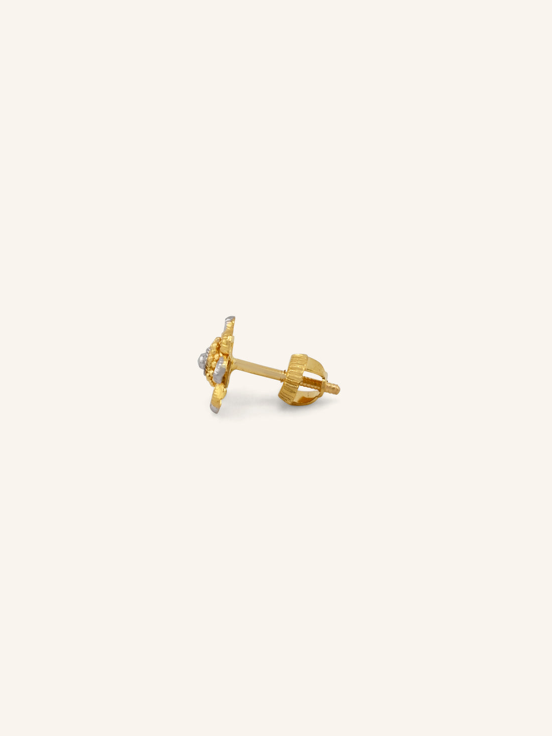 22ct Gold Two Tone Tops Earrings