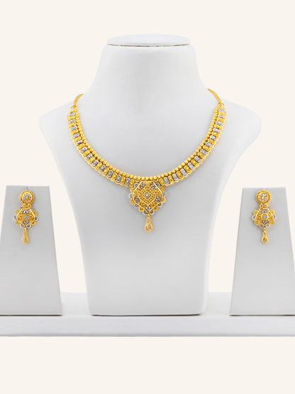 22ct Gold Two-Tone Filigree Necklace Set