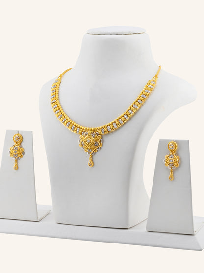 22ct Gold Two-Tone Filigree Necklace Set