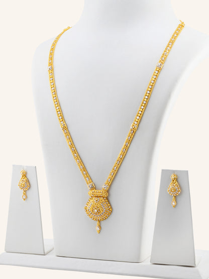 22ct Gold Two Tone Long Necklace Set
