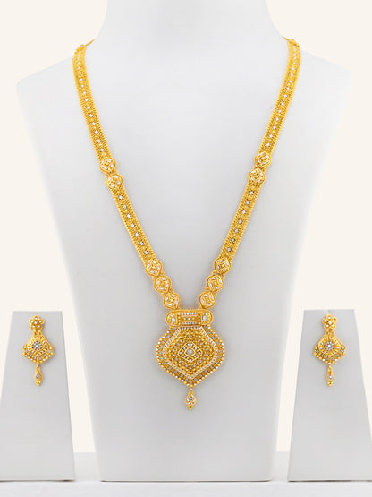22ct Gold Two Tone Long Necklace Set