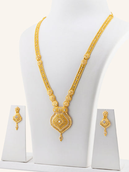 22ct Gold Two Tone Long Necklace Set