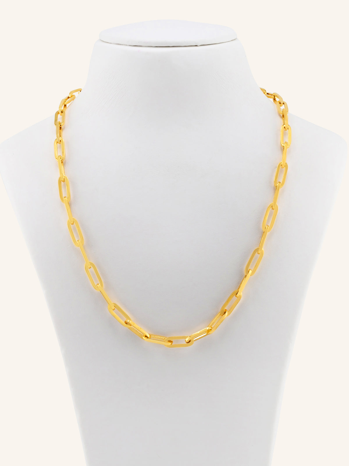 22ct Gold Paperclip Chain - 45 cm