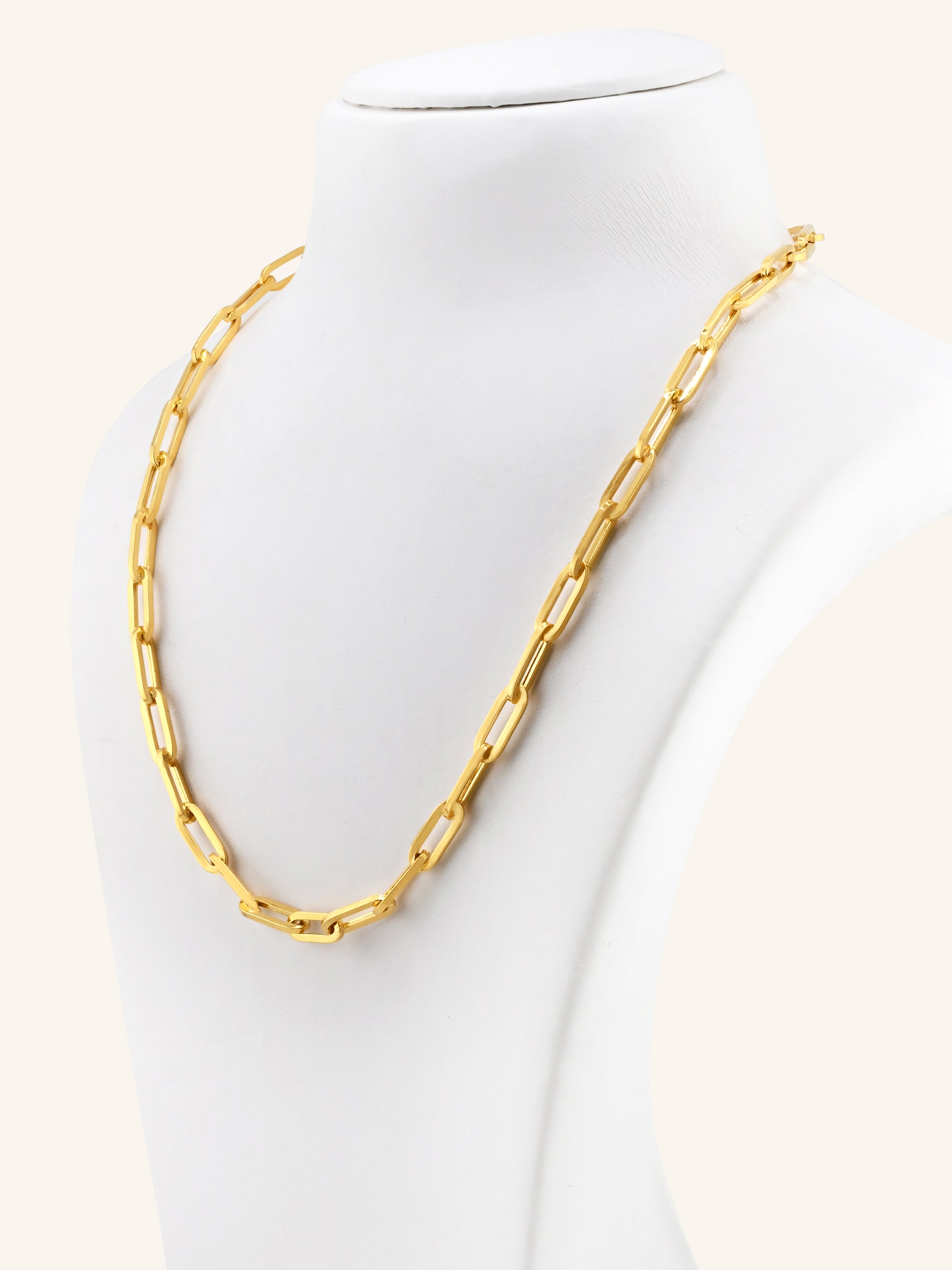 22ct Gold Paperclip Chain - 45 cm