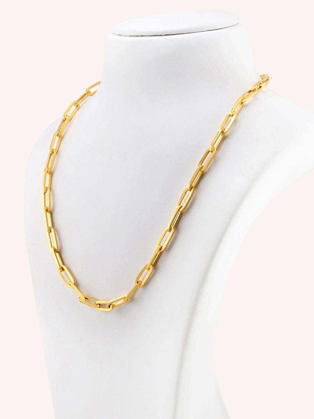 22ct Gold Paperclip Chain - 50 cm