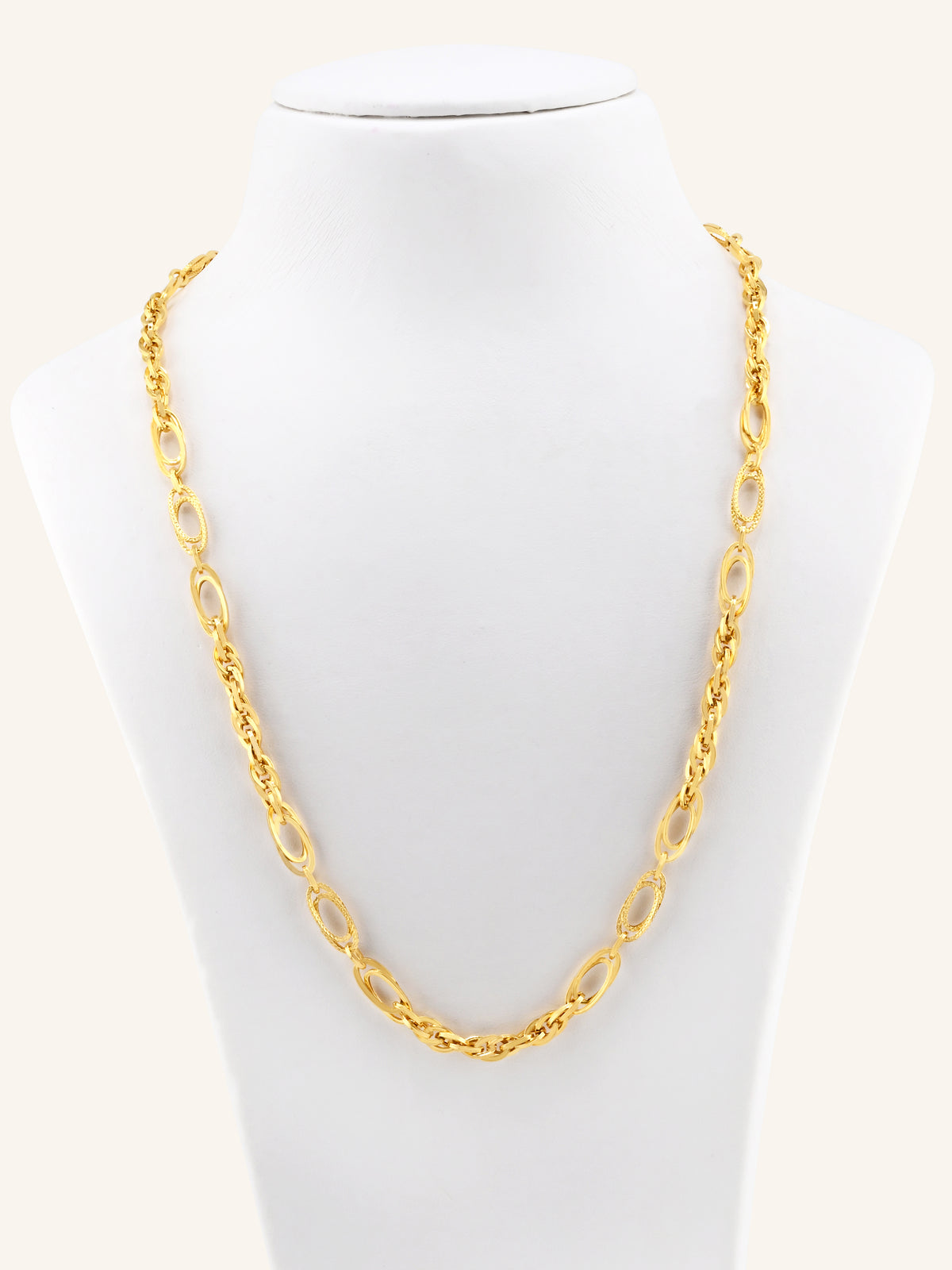 22ct Gold Hollow Chain - 55cm