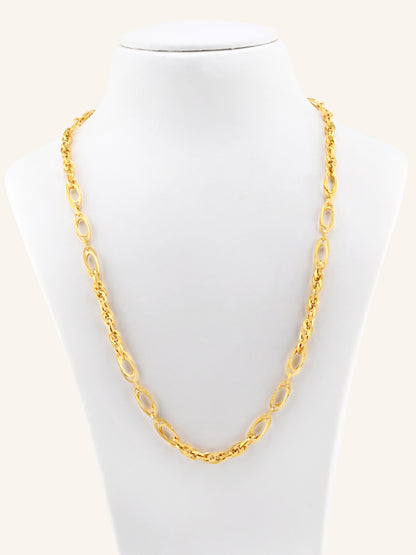 22ct Gold Hollow Chain - 55cm