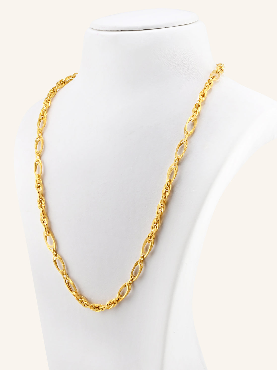 22ct Gold Hollow Chain - 55cm