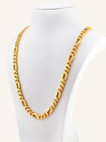 22ct Gold Hollow Figaro Chain - 55 cm