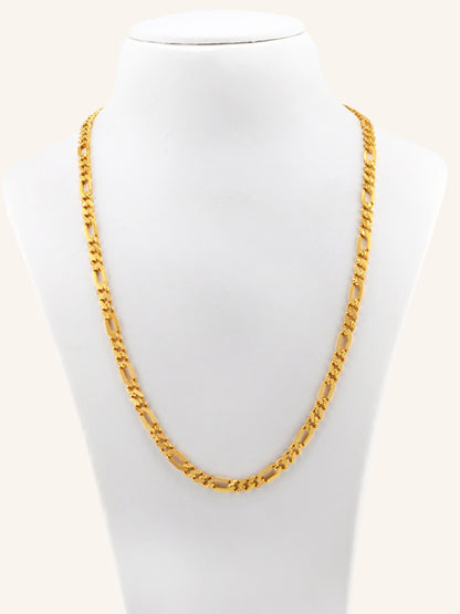 22ct Gold Hollow Figaro Chain - 55 cm