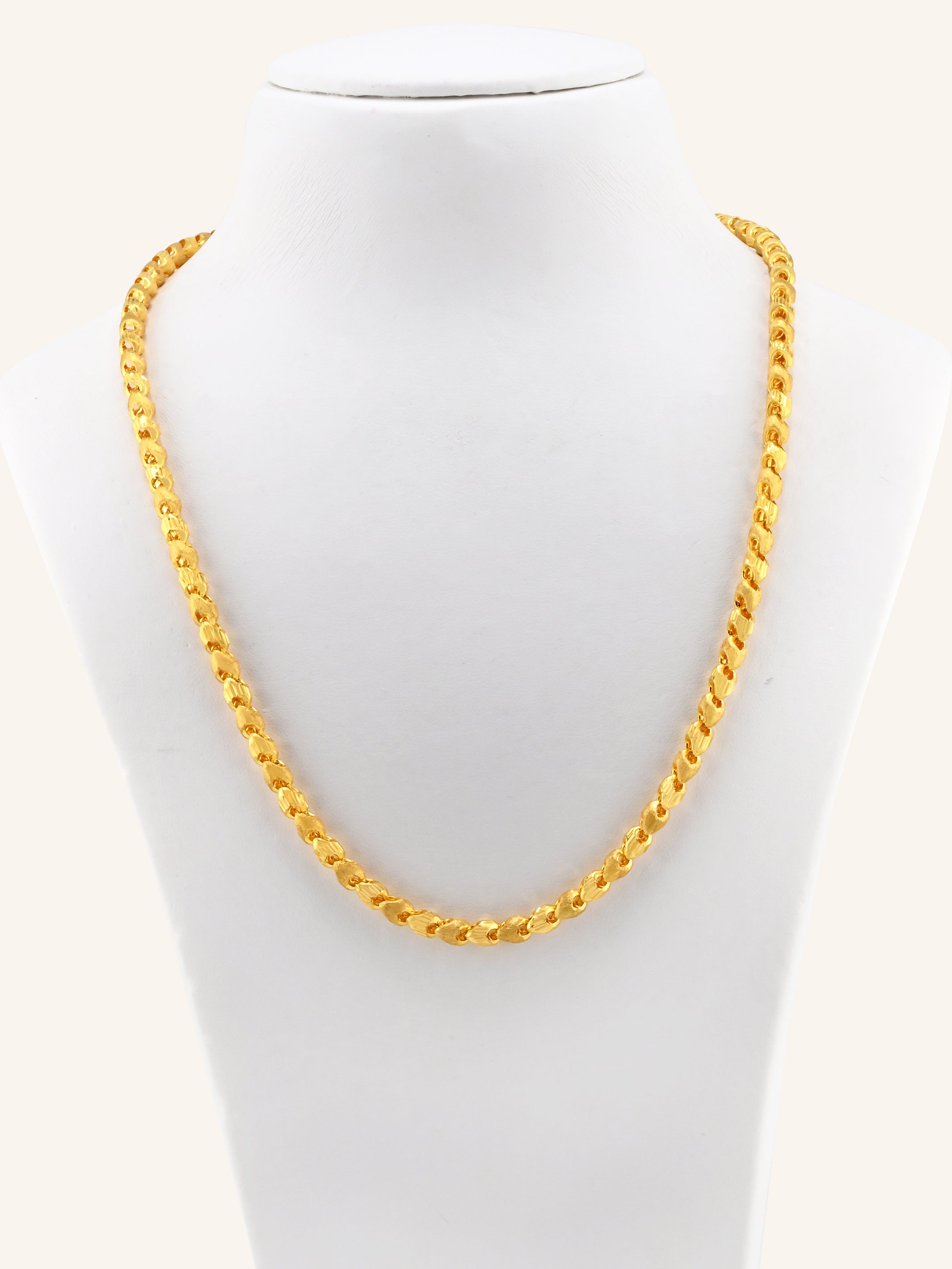 22ct Gold Hollow Chain - 50 cm