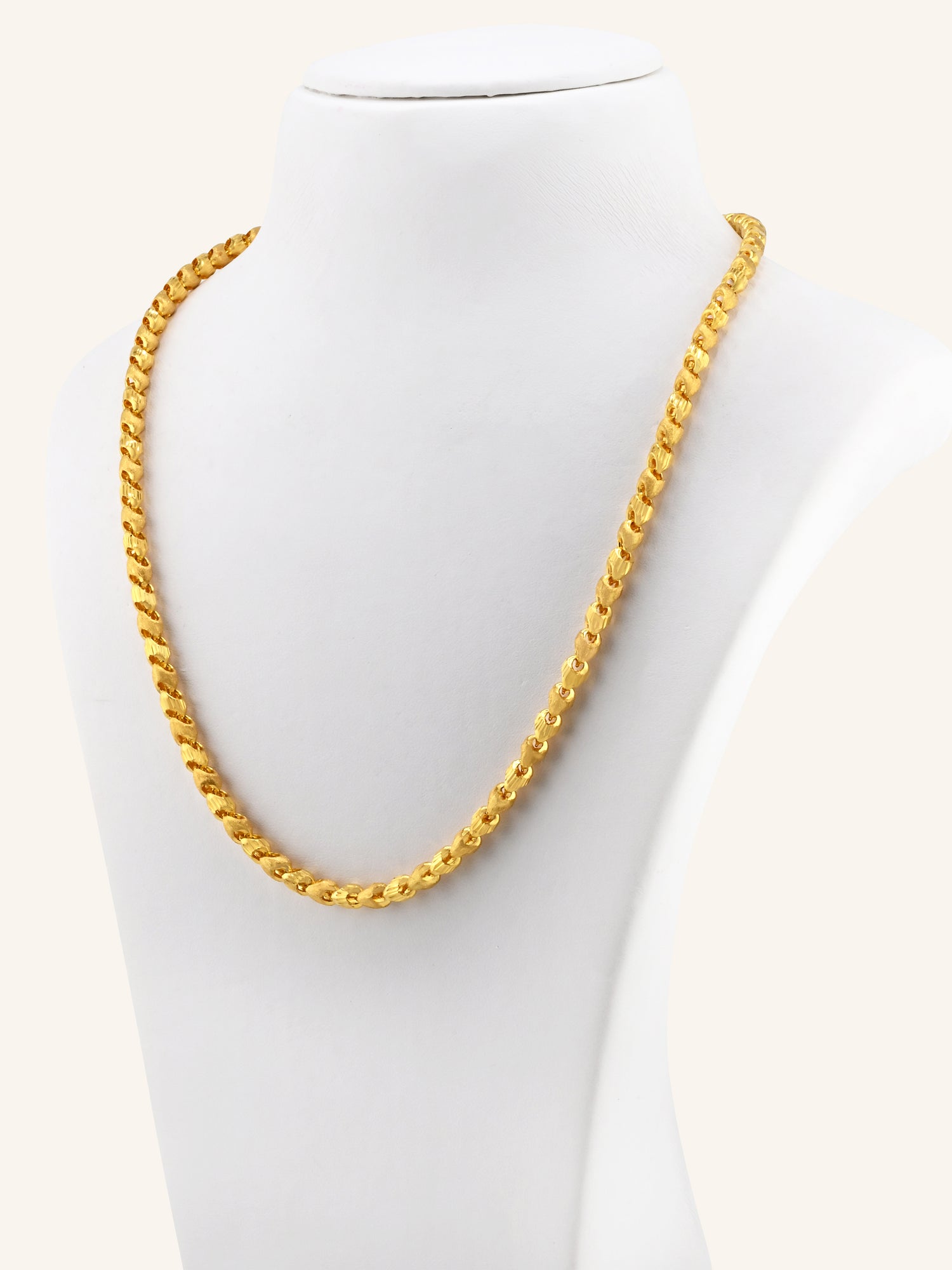 22ct Gold Hollow Chain - 50 cm