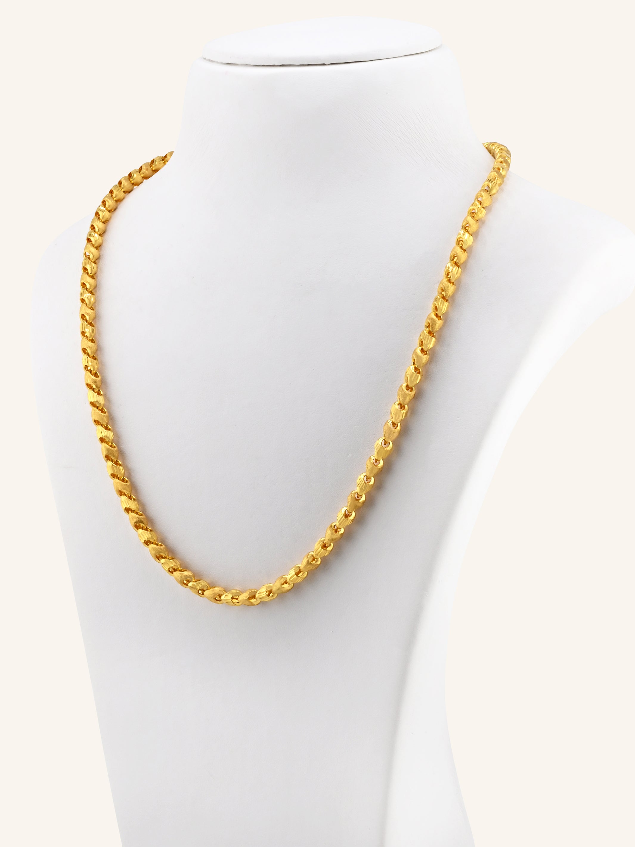 22ct Gold Hollow Chain - 50 cm