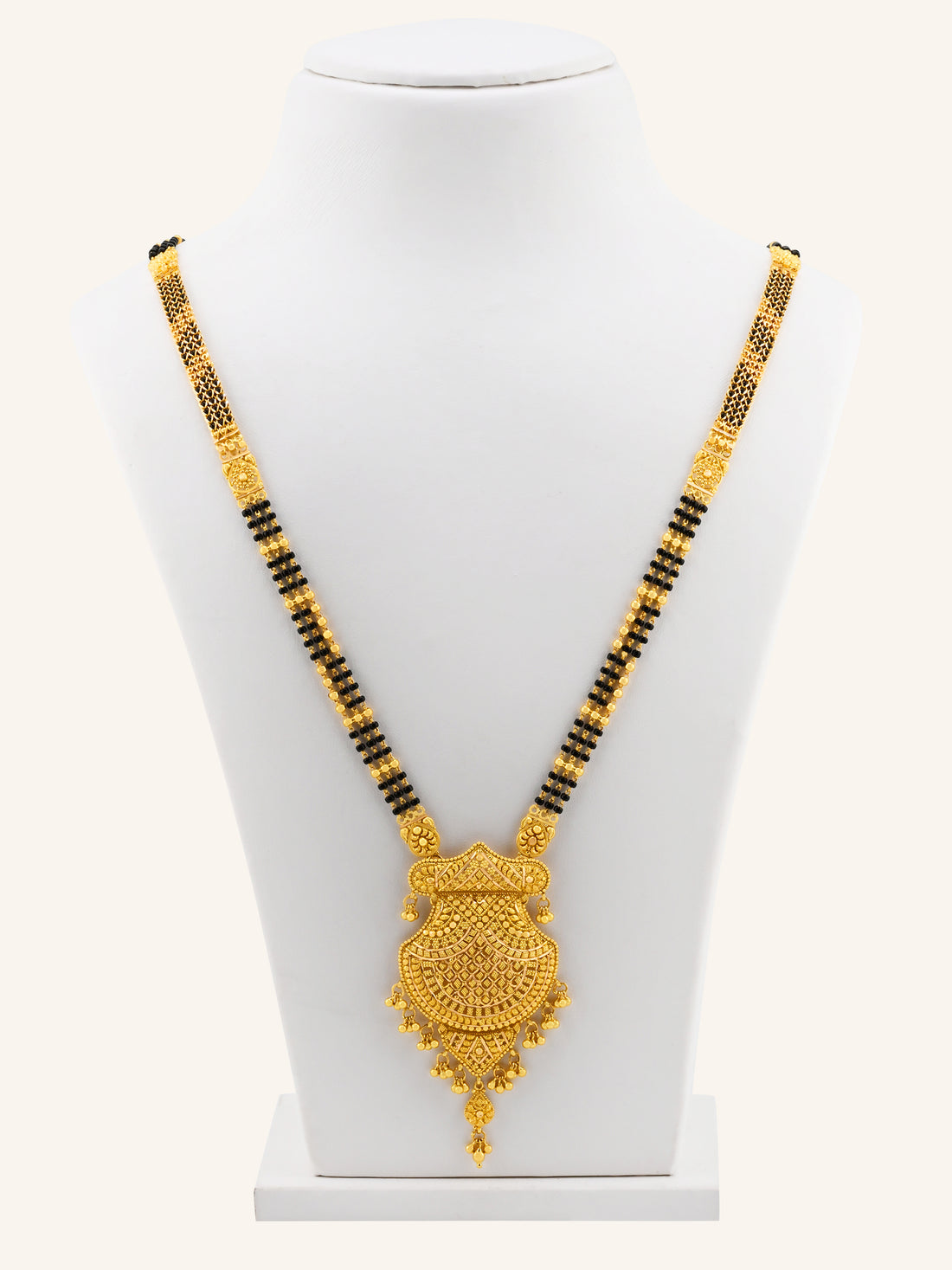 22ct Gold 3 Row Long Mangal Sutra