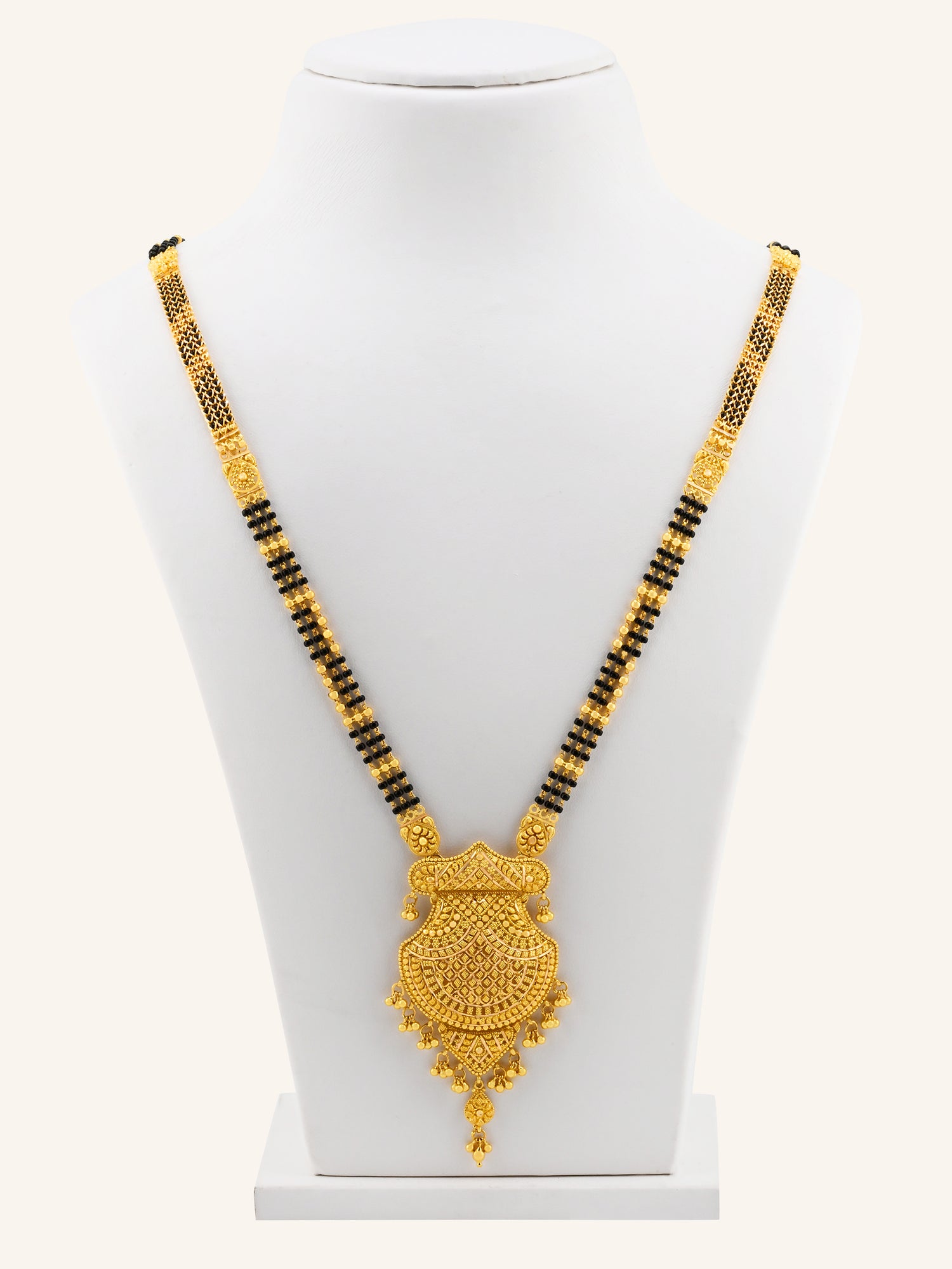 22ct Gold 3 Row Long Mangal Sutra