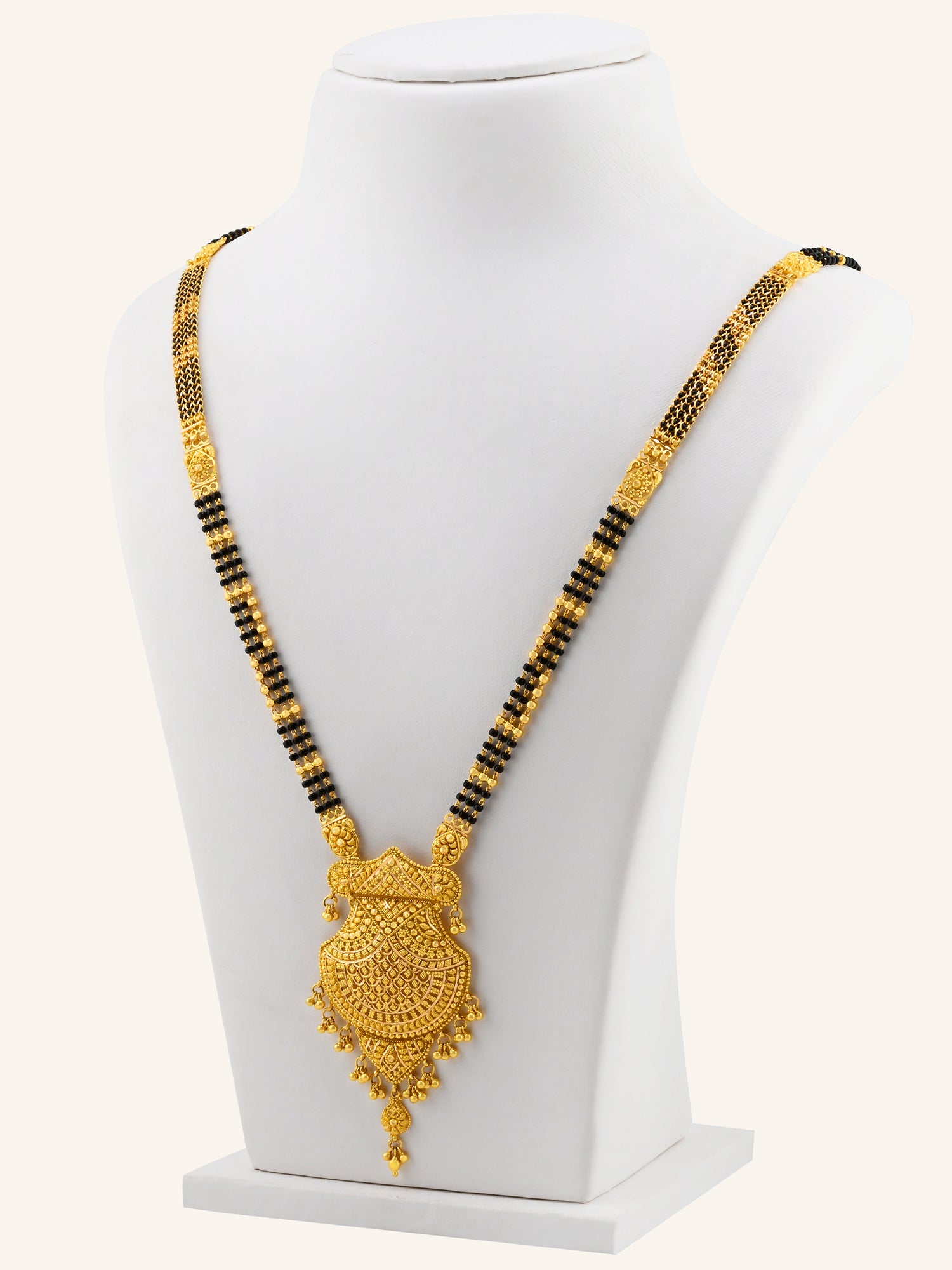 22ct Gold 3 Row Long Mangal Sutra