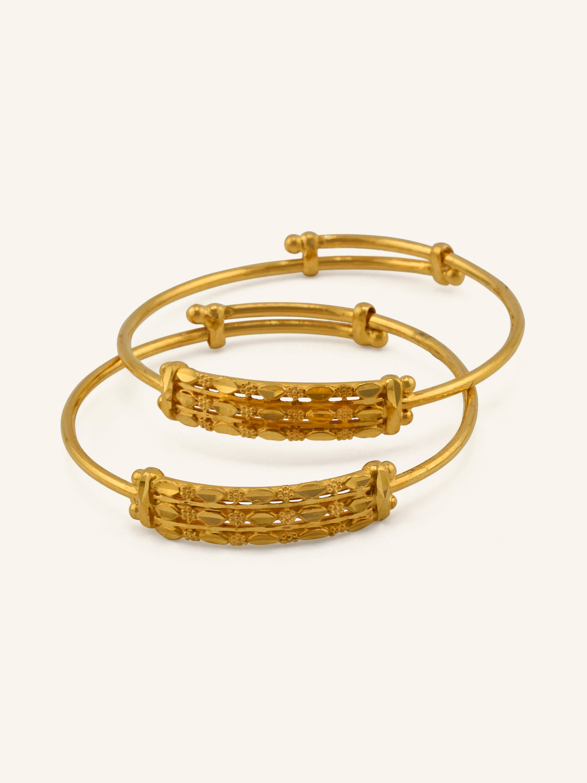 22ct Gold Adjustable Pair Baby Bangle