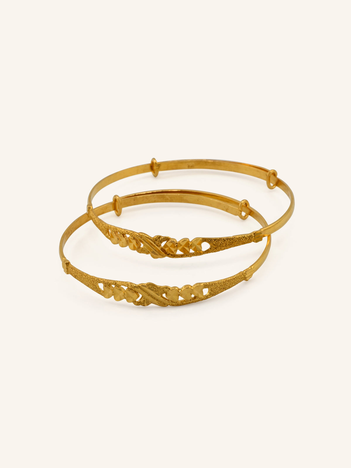 22ct Gold Adjustable Pair Baby Bangle