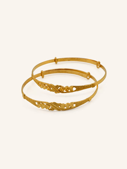 22ct Gold Adjustable Pair Baby Bangle