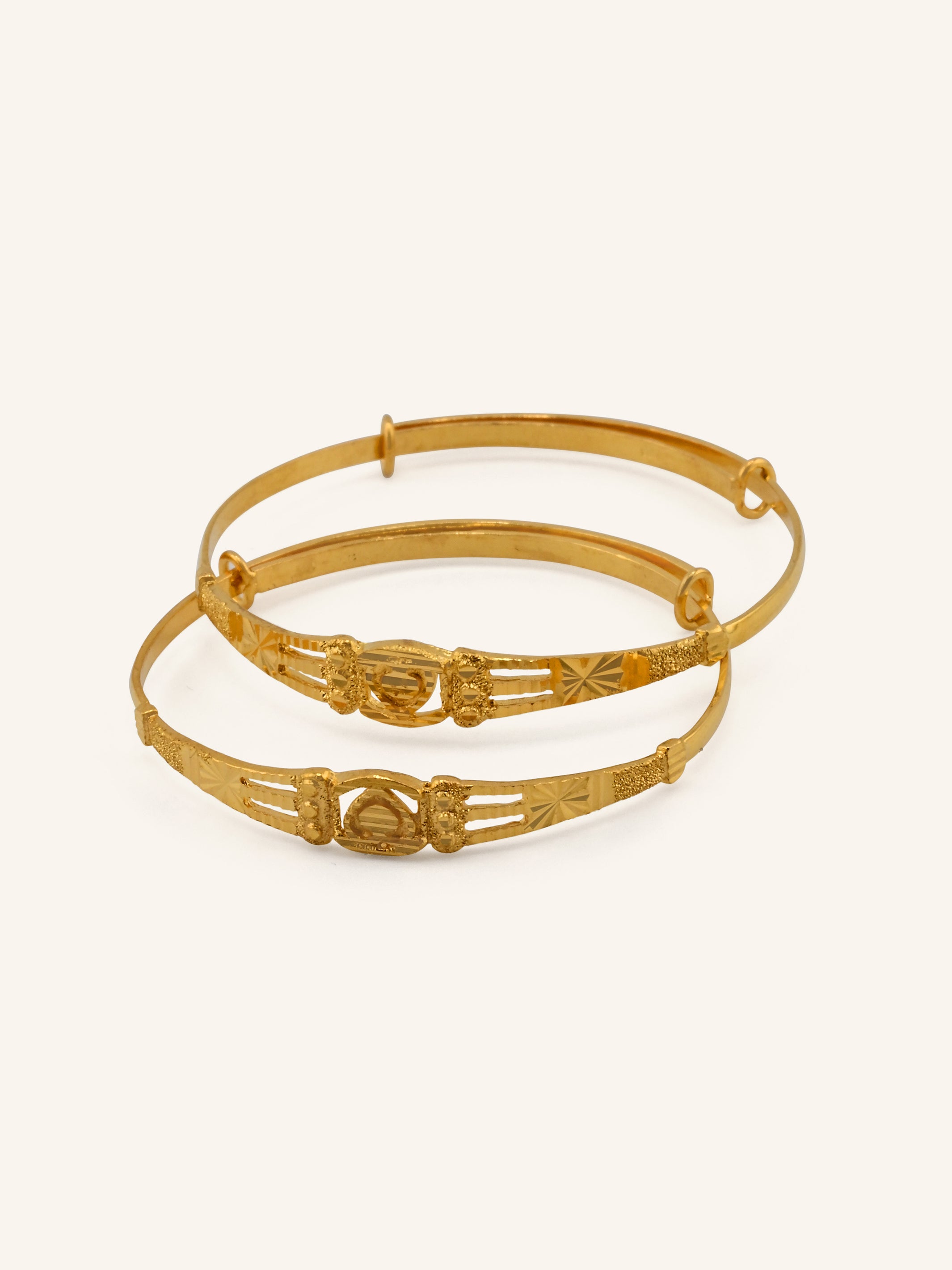 22ct Gold Adjustable Pair Baby Bangle