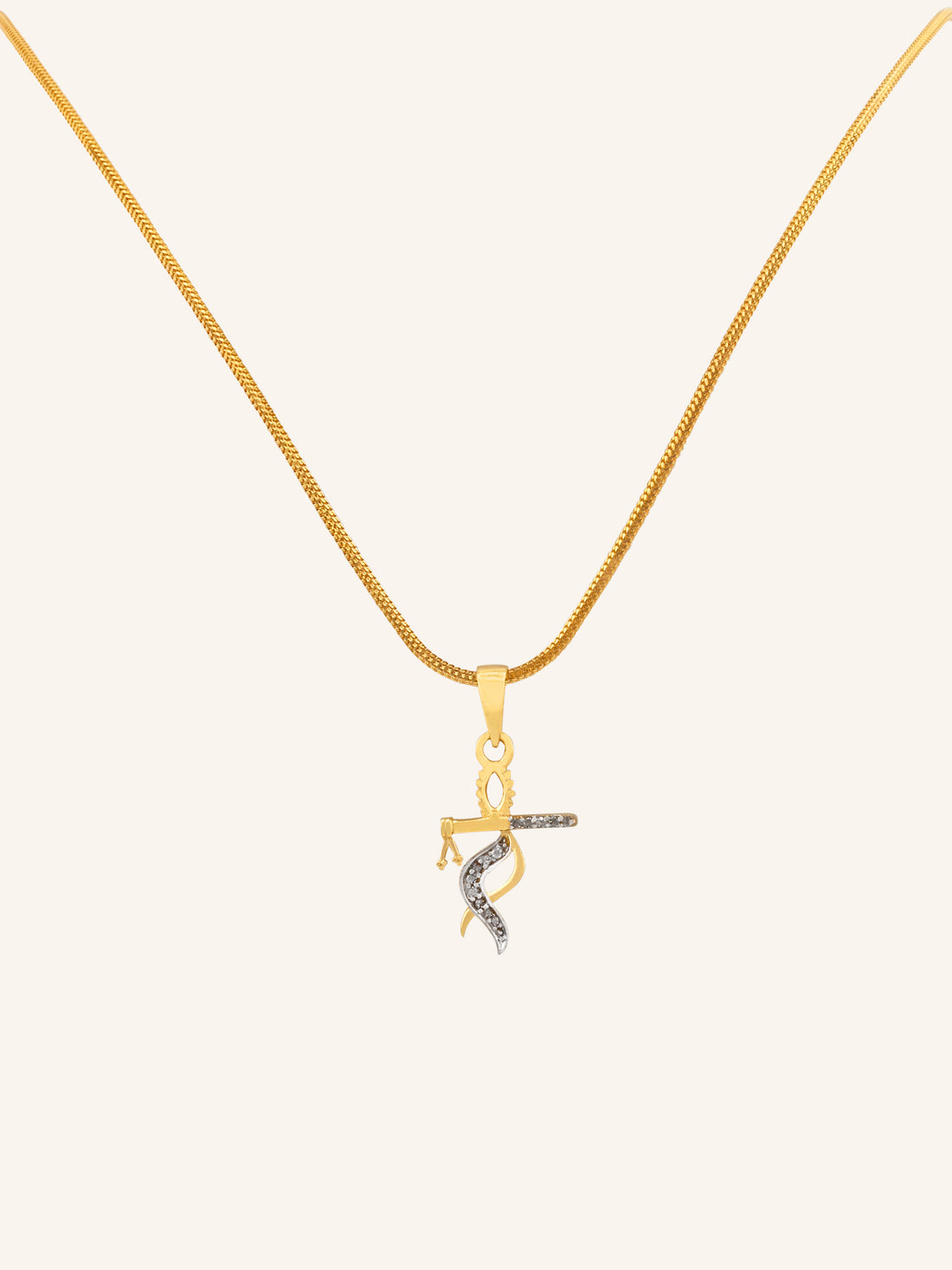 22ct Gold CZ Basuri Pendant