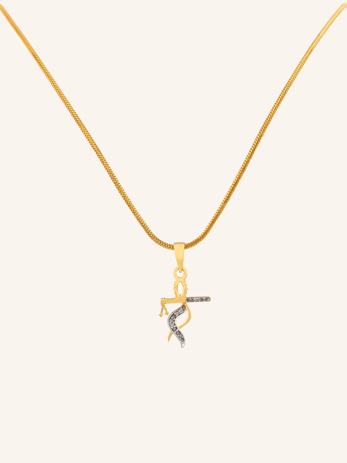 22ct Gold CZ Basuri Pendant