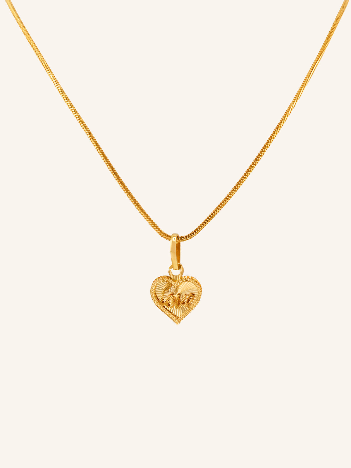 22ct Gold Heart "Love" Pendant