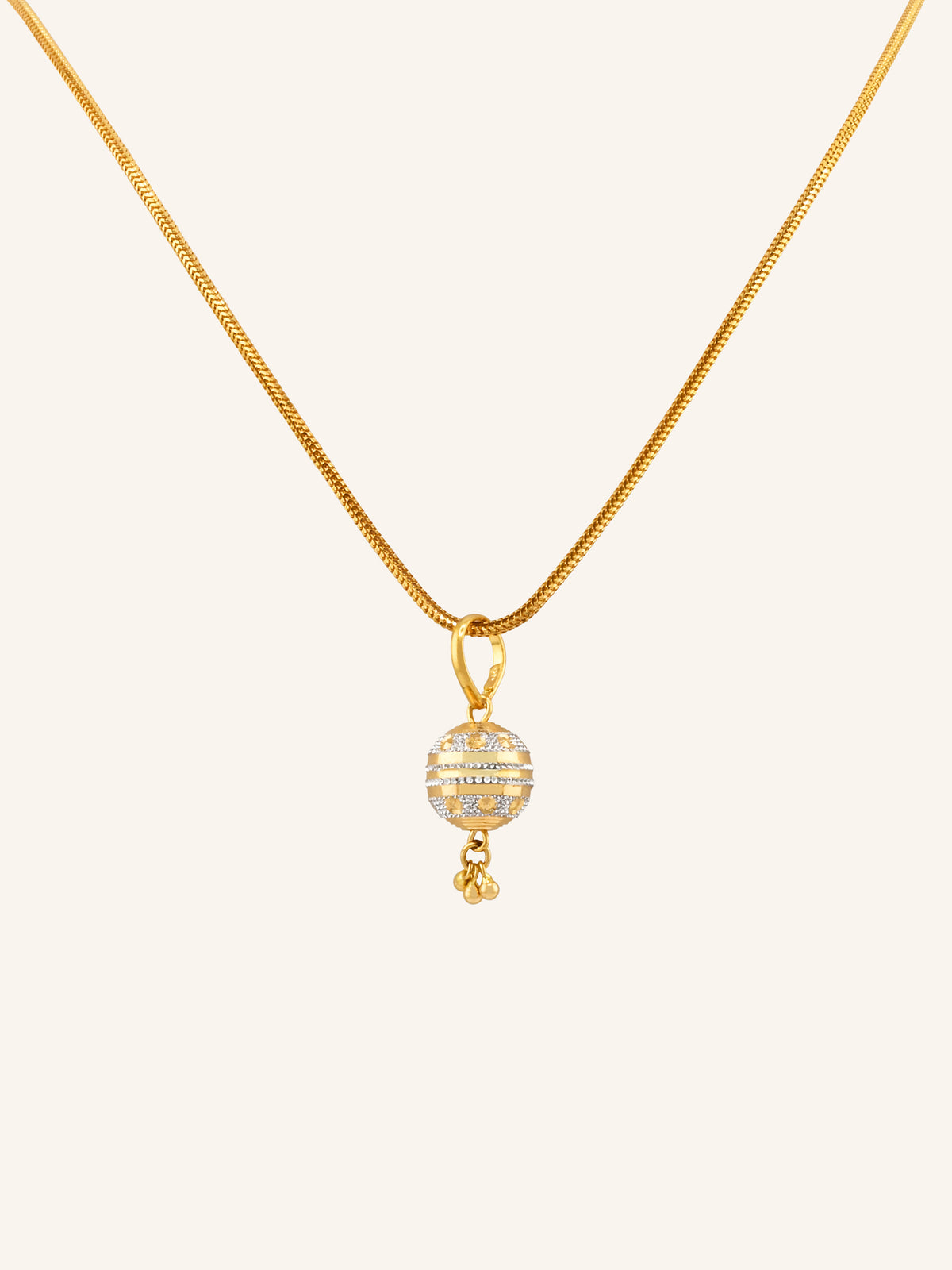 22ct Gold Two Tone Ball Pendant