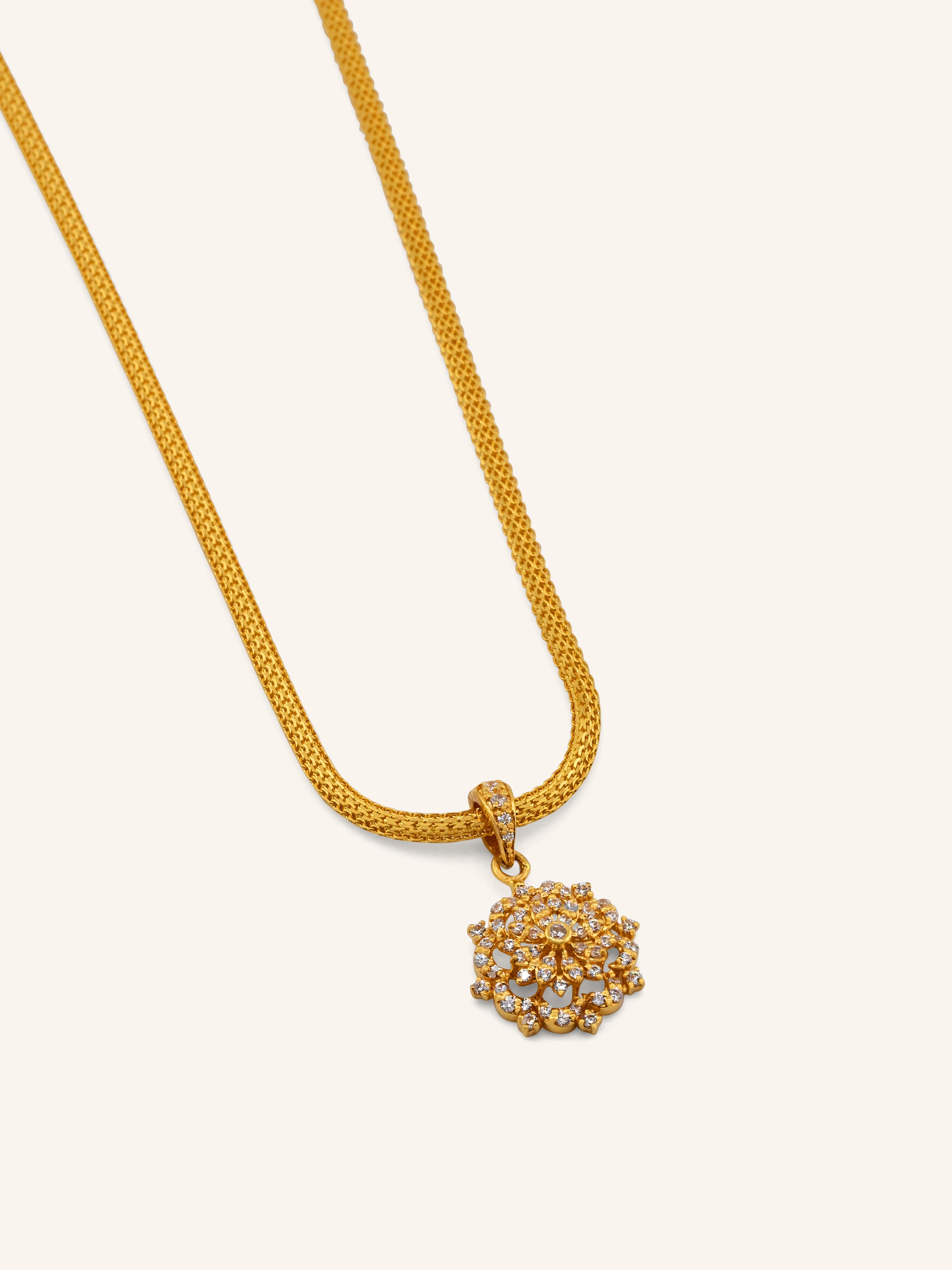 22ct Gold CZ Pendant Set
