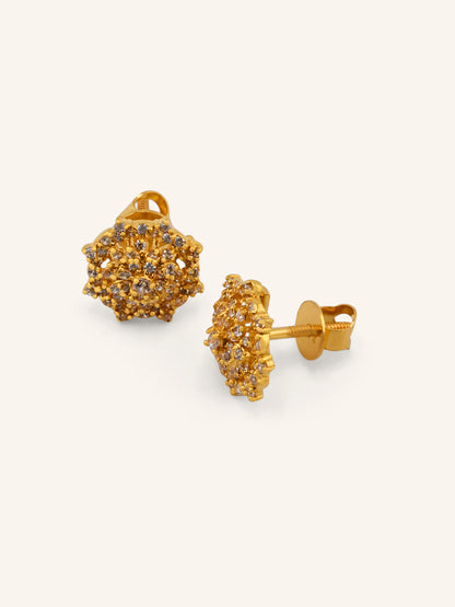 22ct Gold CZ Pendant Set