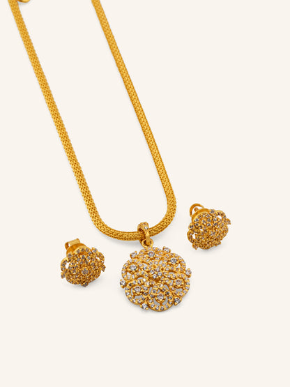 22ct Gold CZ Pendant Set
