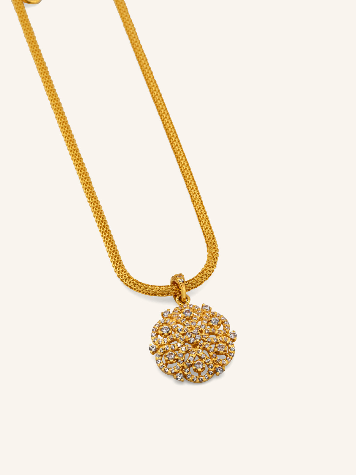 22ct Gold CZ Pendant Set