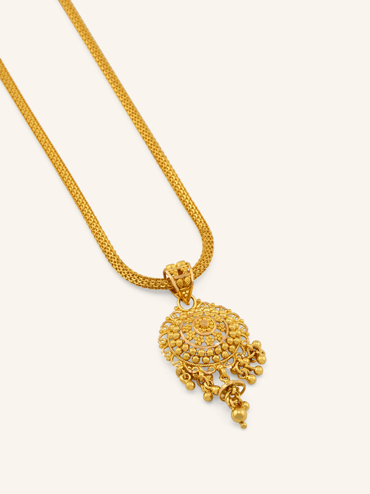 22ct Gold Filigree Pendant Set