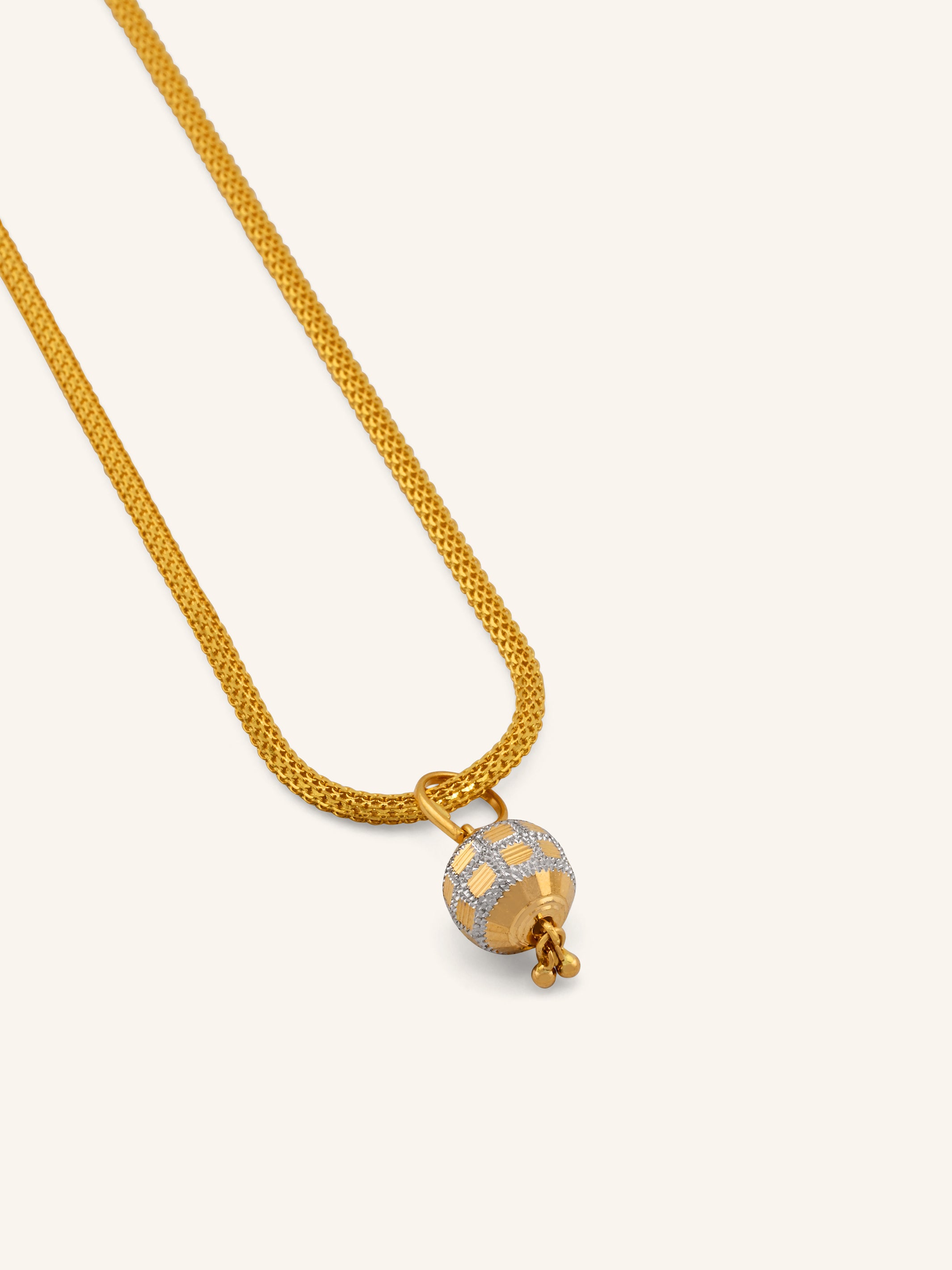 22ct Gold Two Tone Ball Pendant Set