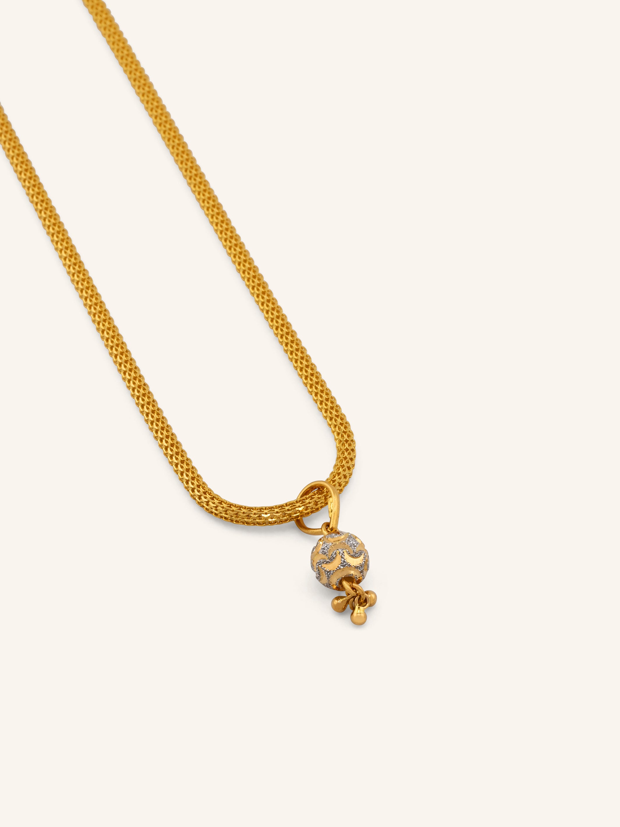 22ct Gold Two Tone Ball Pendant Set