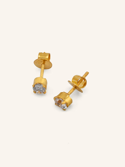 22ct Gold CZ Oval Pendant Set